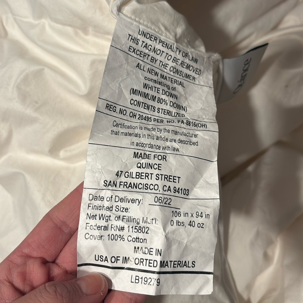 Quince king duvet insert